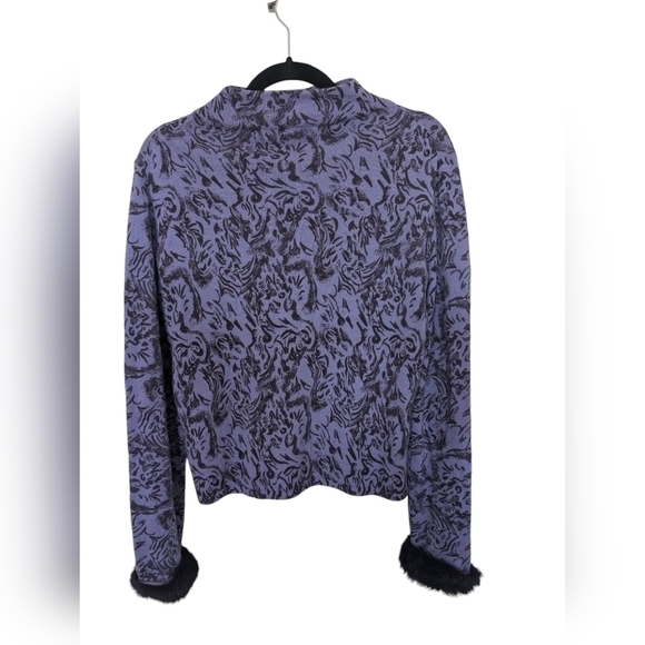 Casual Corner vintage Y2K merino angora sweater fur sleeves sz M - Picture 2 of 5